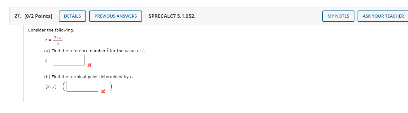 Solved 27 [0 2 Points] Details Previous Answers Sprecalc7