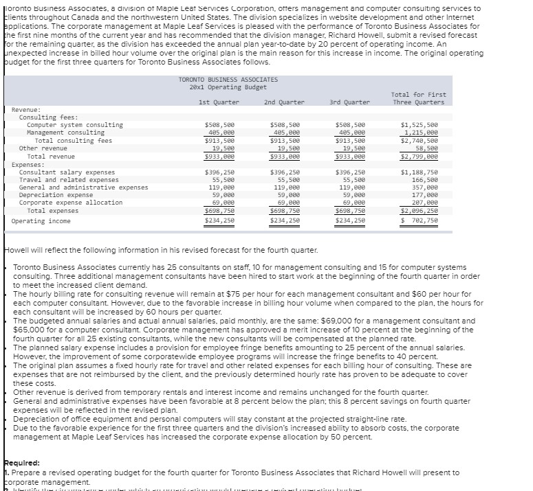 solved-prepare-a-revised-operating-budget-for-the-fourth-chegg