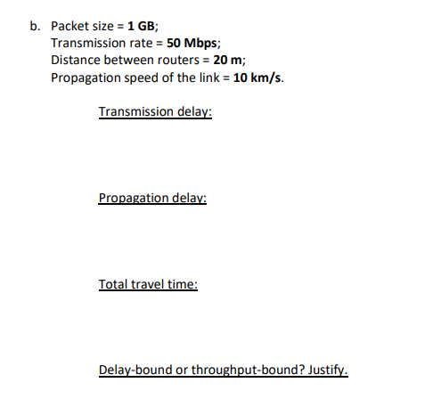 Solved (8 pts) Given network parameters, provide following | Chegg.com