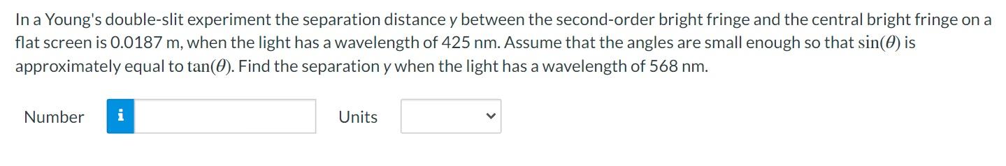Solved In a Young's double-slit experiment the separation | Chegg.com