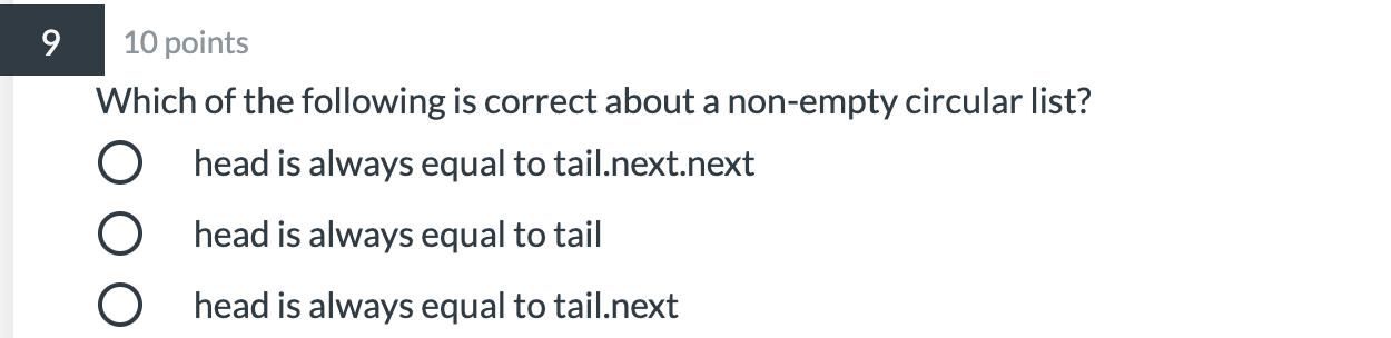 Solved 1 10 points Given the following linked list, we have | Chegg.com