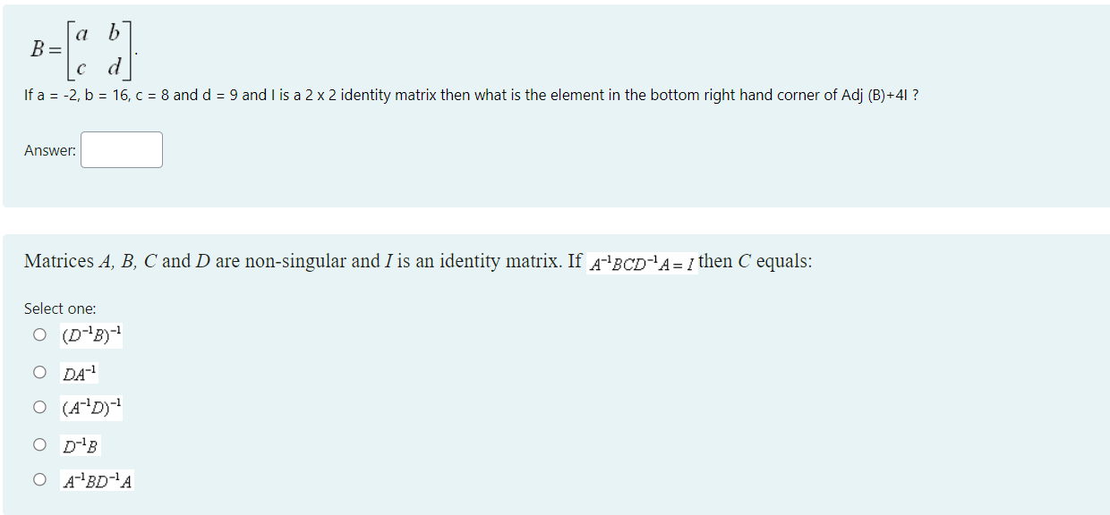Solved a b = с If a = -2, b = 16, C = 8 and d = 9 and I is a | Chegg.com