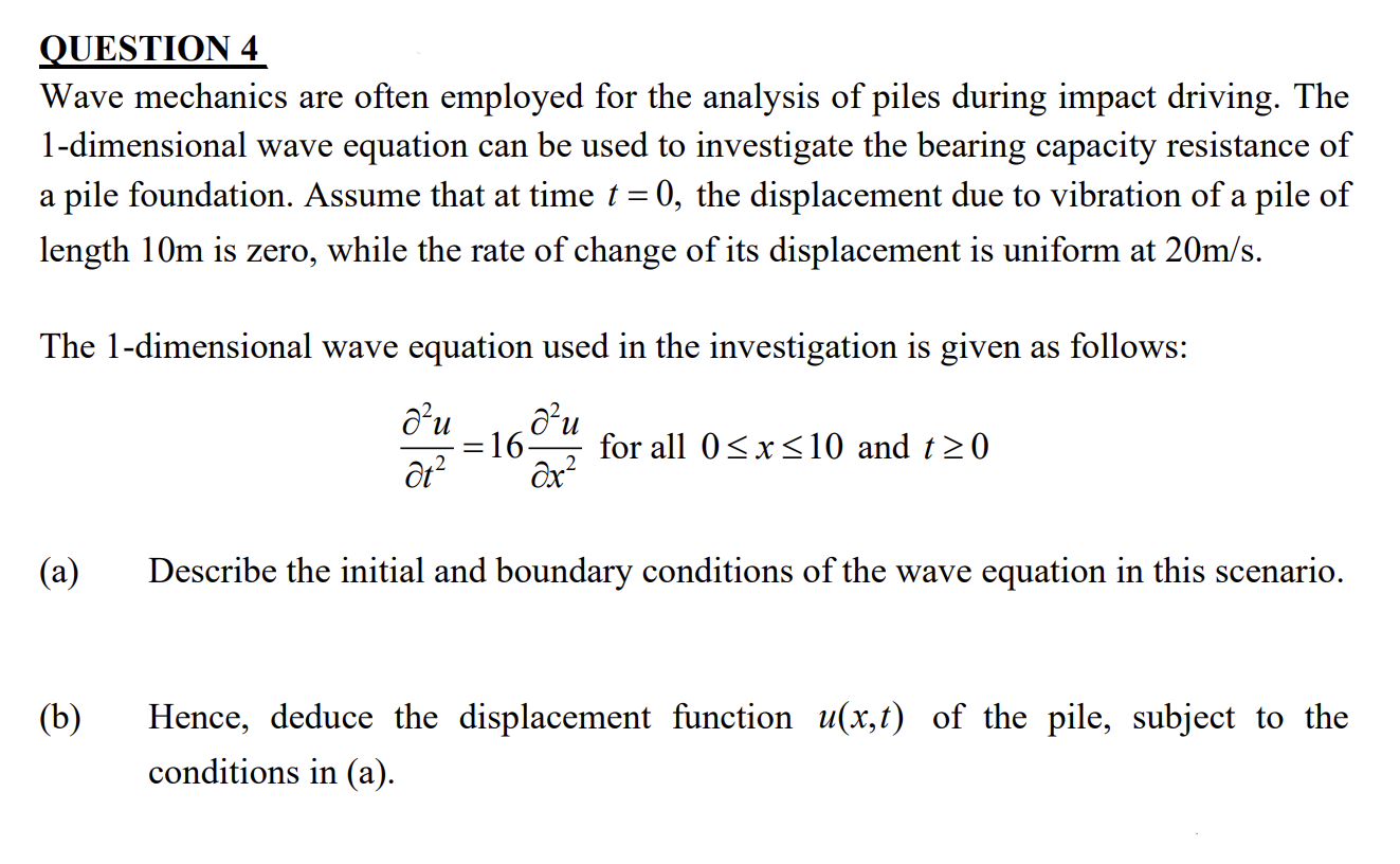 Solved Wave mechanics are often employed for the analysis | Chegg.com