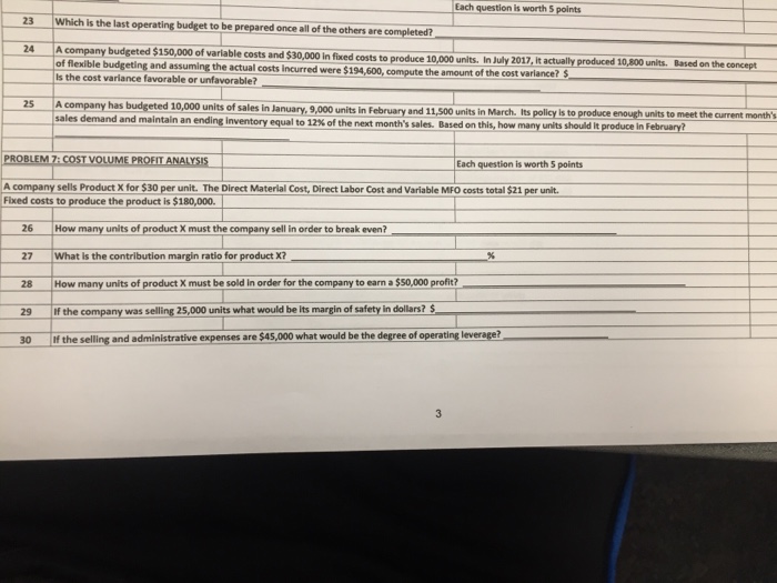 Solved Each question is worth 5 points 23 24 Which is the | Chegg.com