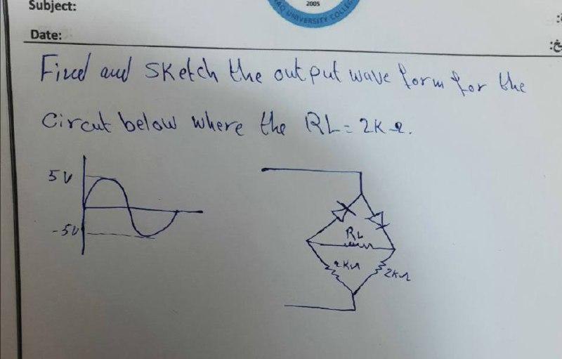 Solved Subject: 2005 tout Date: Fircel and sketch the output | Chegg.com