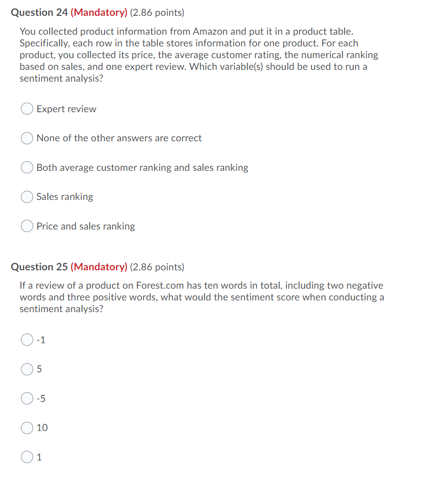 Solved You ran a sentiment analysis of the product reviews | Chegg.com