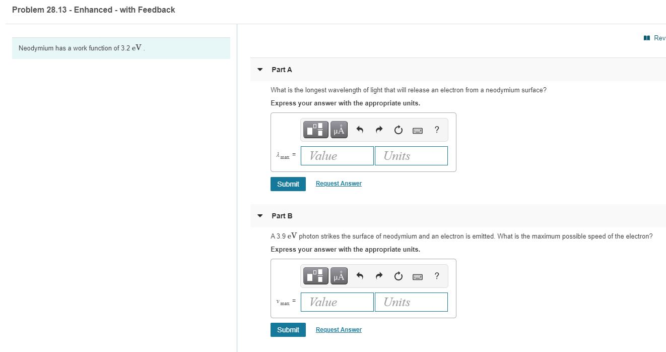 Solved Problem 28.13 - Enhanced - with Feedback Rev | Chegg.com