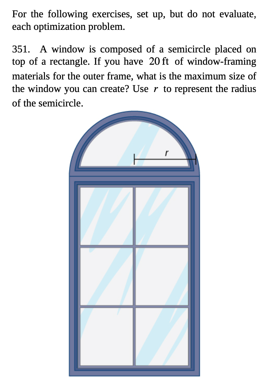 Circular Plan Window Solve Solved For the following exercises, set up, but do not | Chegg.com