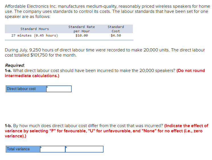Solved Affordable Electronics Inc. manufactures