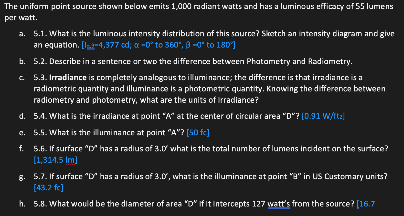 a The uniform point source shown below emits 1,000 | Chegg.com