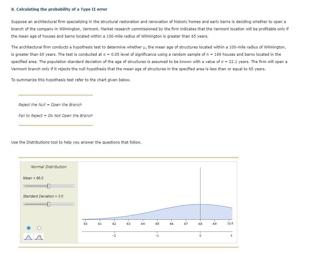 Solved 8. Calculating the probability of a Type II error | Chegg.com