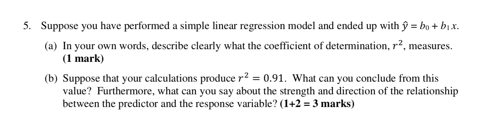 Solved 5. Suppose you have performed a simple linear | Chegg.com