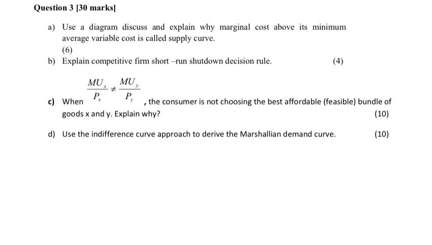 Solved Question 3 [30 marks) a) Use a diagram discuss and | Chegg.com