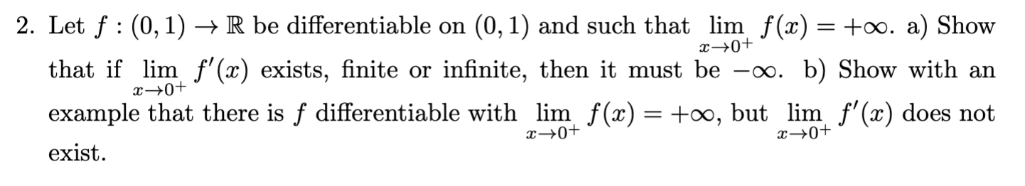 Solved 2 Let F 0 1 →r Be Differentiable On 0 1 And Such