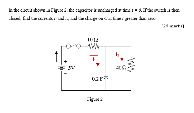 Solved In The Circuit Shown In Figure 2, The Capacitor Is | Chegg.com