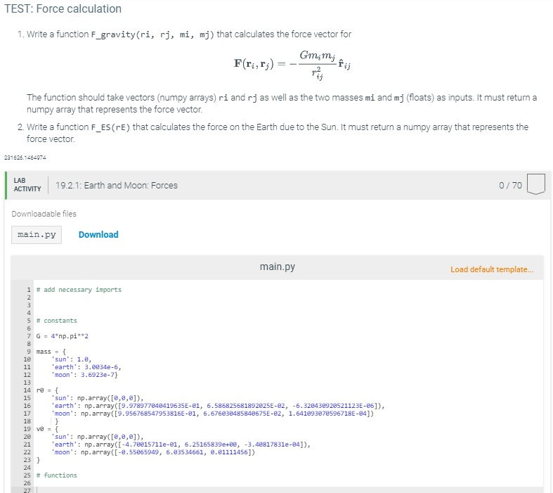 Please answer in PYTHON. This requires math physics | Chegg.com