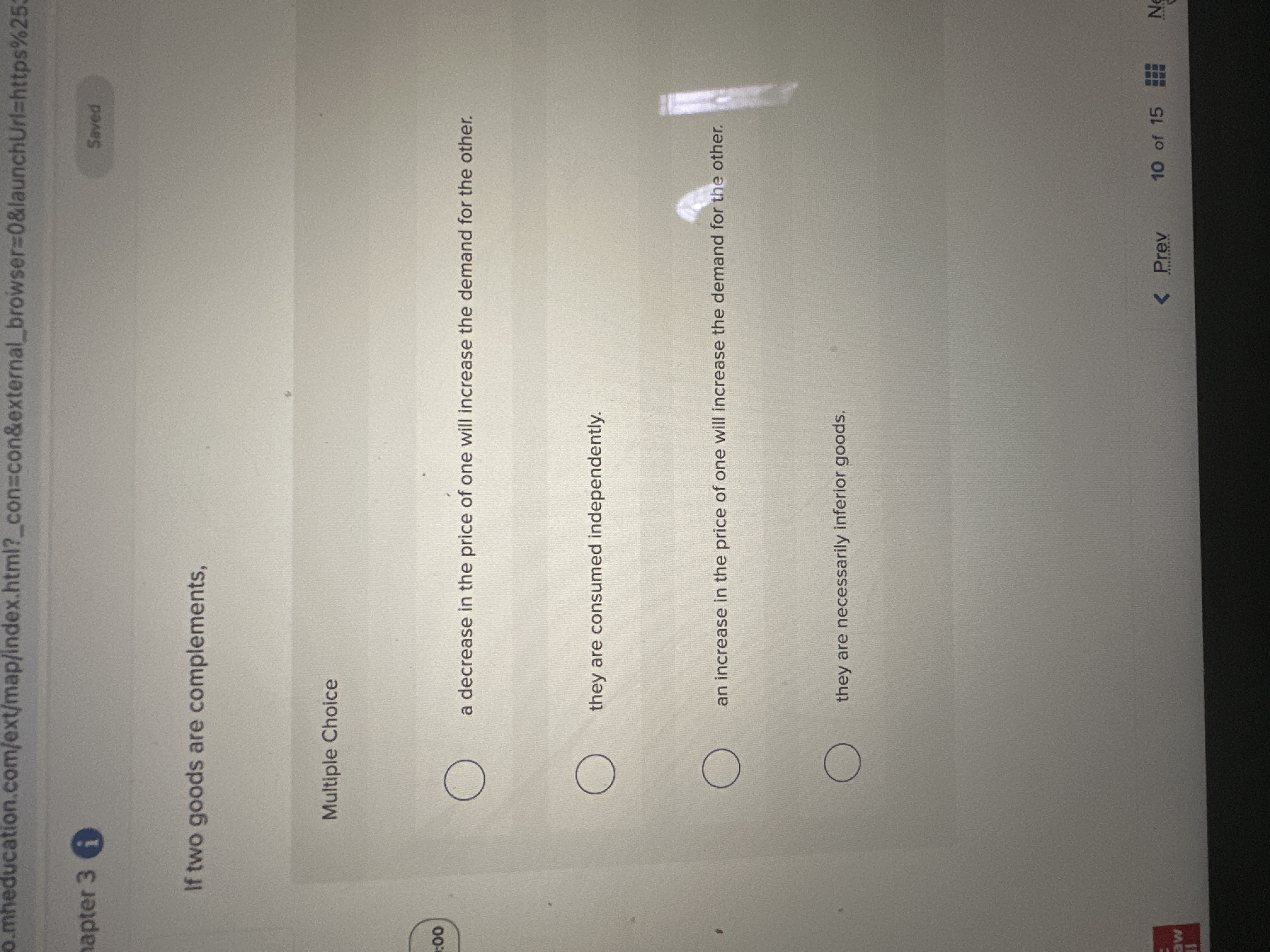 Solved Multiple Choicea decrease in the price of one will | Chegg.com