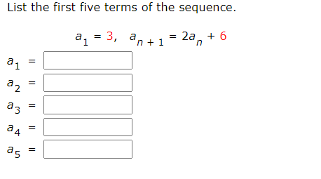Solved List the first five terms of the sequence. | Chegg.com