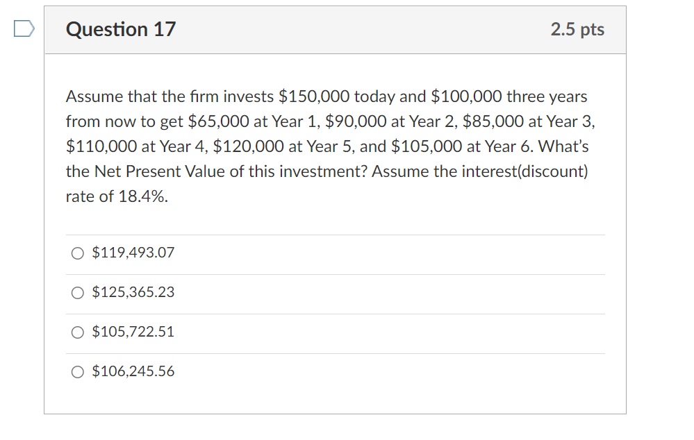 Solved What is the Net Present Value of a project that has | Chegg.com