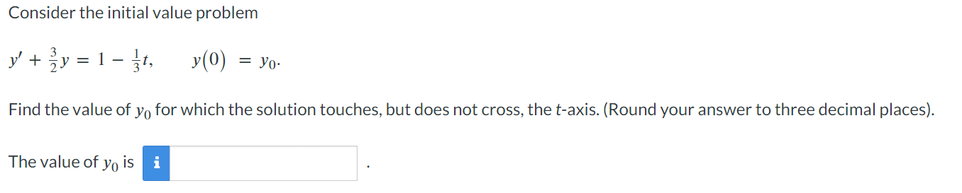 Solved Consider the initial value problem | Chegg.com