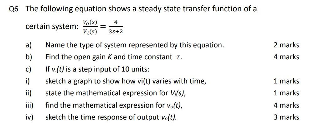Solved Q6 The following equation shows a steady state | Chegg.com