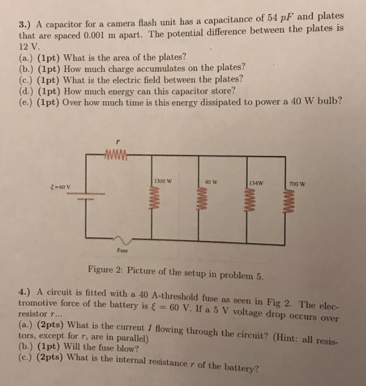 Solved 3.) A capacitor for a camera flash unit has a