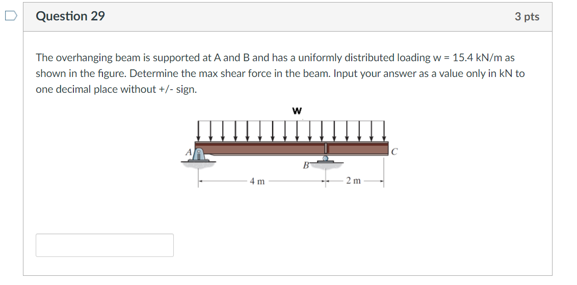 Solved Question 29 The Overhanging Beam Is Supported At A | Chegg.com