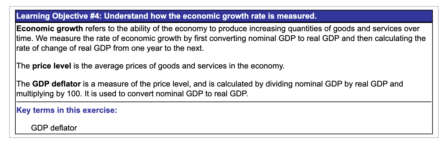 Solved The GDP Deflator Is A. A Base Year GDP. B. A Measure | Chegg.com