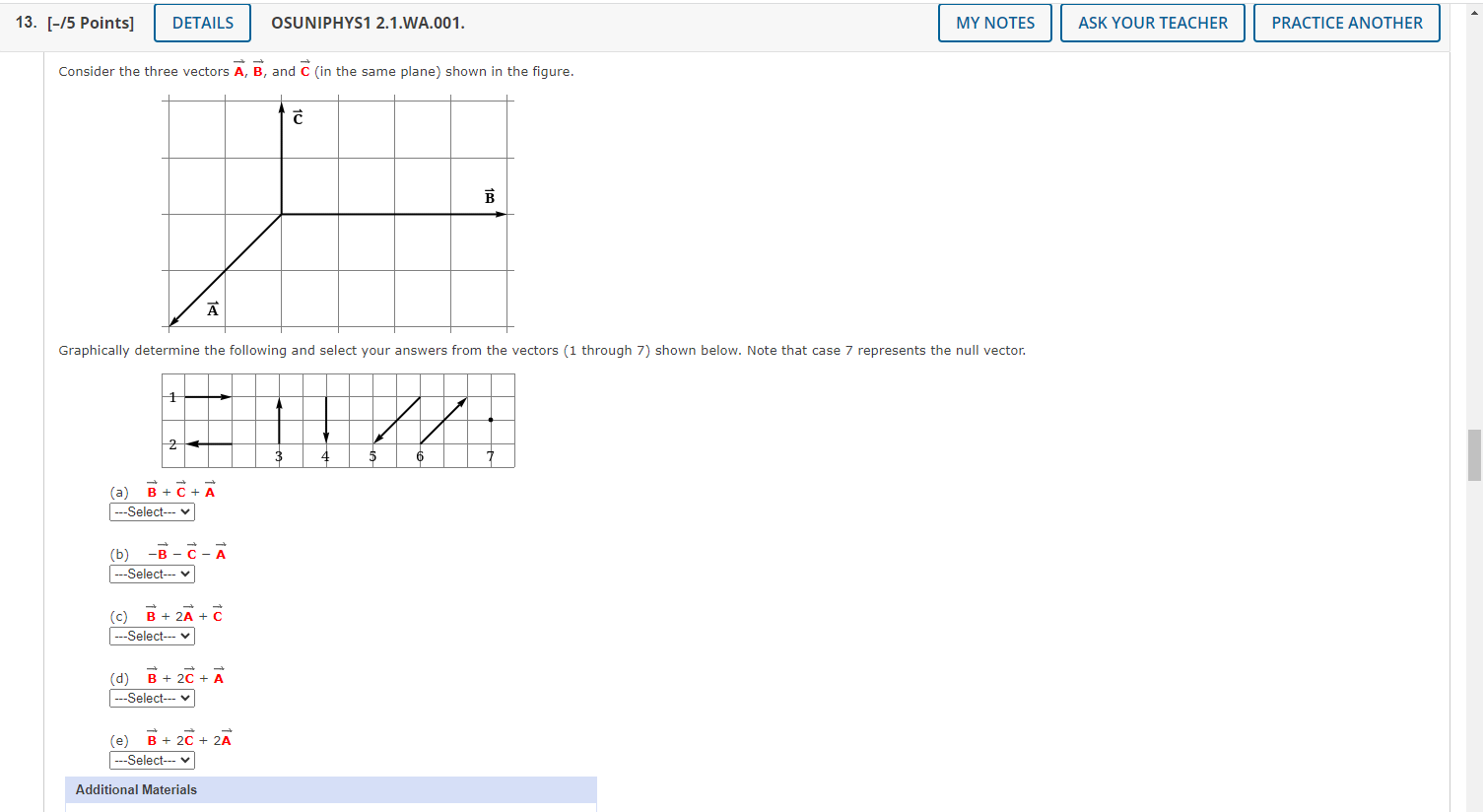 Solved Consider the three vectors A,B, and C (in the same | Chegg.com