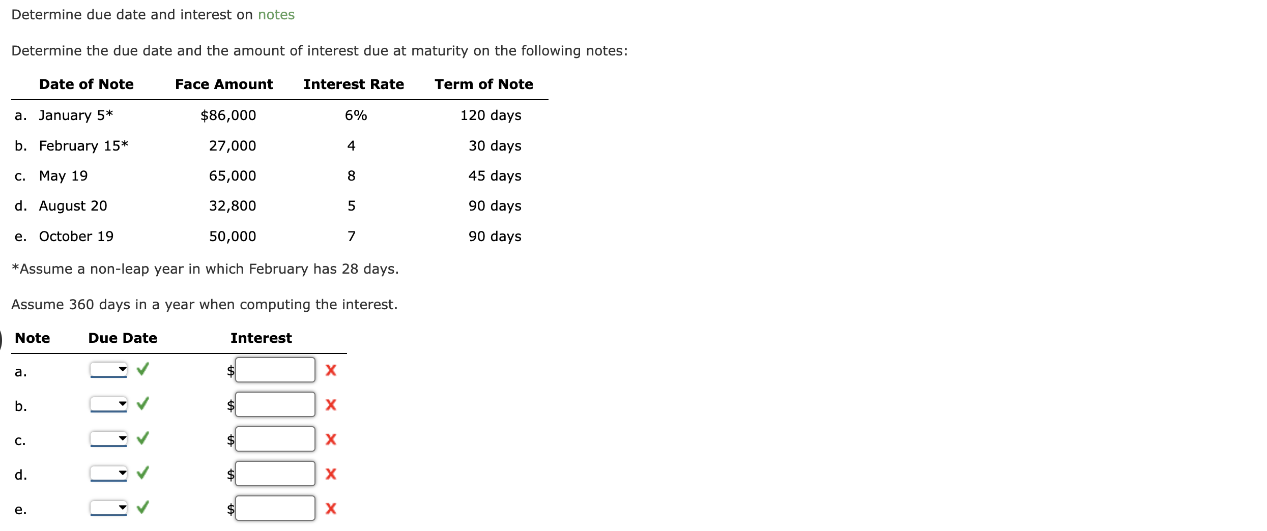 Solved Determine due date and interest on notesDetermine the | Chegg.com