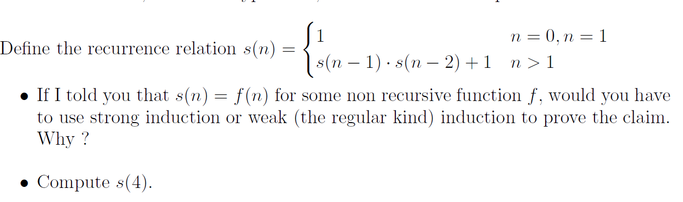 Solved N 0 N 1 Define The Recurrence Relation S Chegg Com