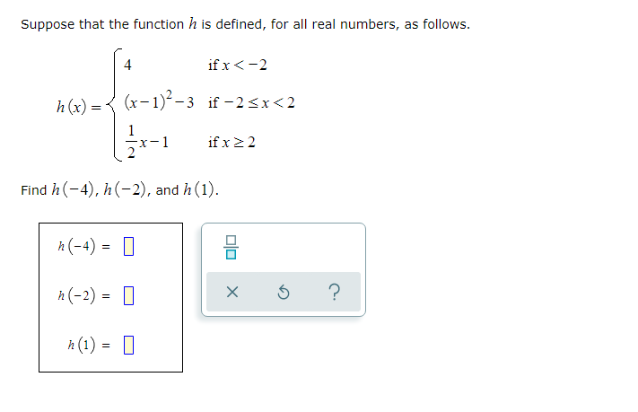 Solved Suppose that the function h is defined, for all real | Chegg.com