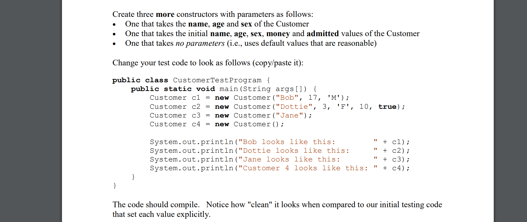 ECE25100 Object Oriented Programming Lab 4: | Chegg.com