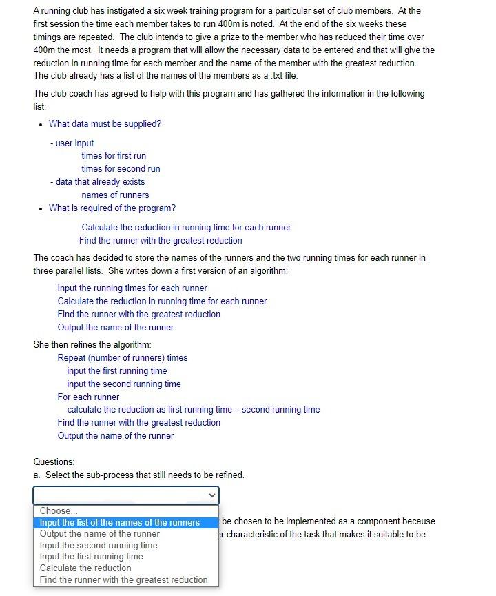 Solved first session the time each member takes to run 400 m