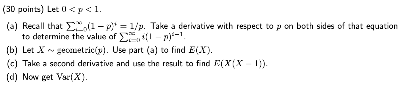 Solved (30 points) Let 0 | Chegg.com