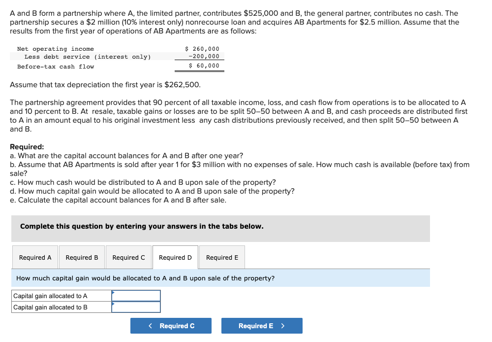 Solved A And B Form A Partnership Where A, The Limited | Chegg.com