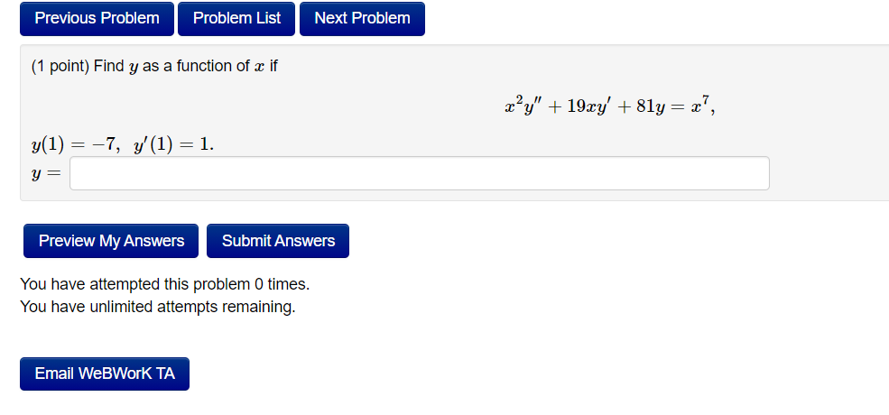 Solved Previous Problem Problem List Next Problem (1 Point) | Chegg.com