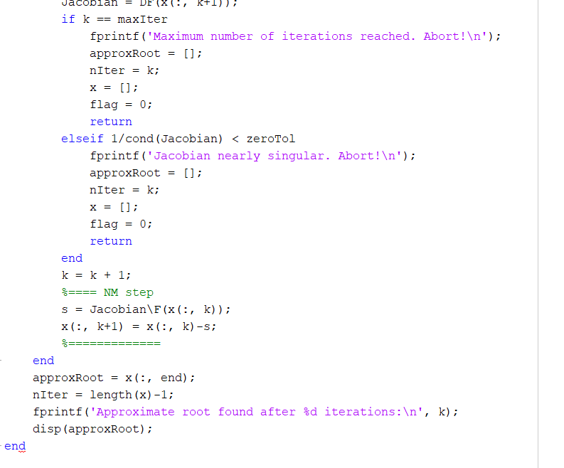 Solved Using MATLAB, apply Newton’s method on a 2x2 | Chegg.com