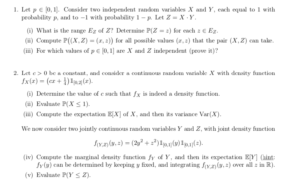 1 Let Pe 0 1 Consider Two Independent Random Chegg Com