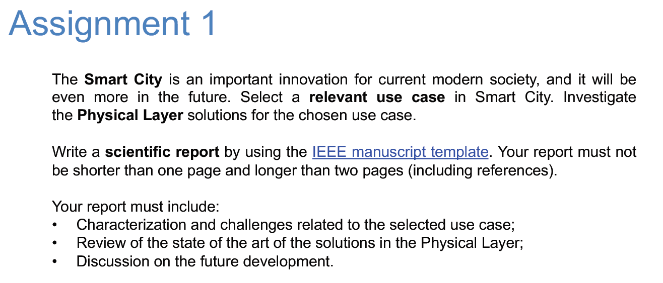 smart city assignment