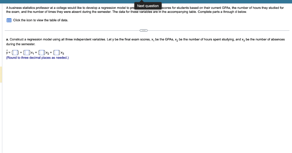 a. Construct a regression model using all three | Chegg.com