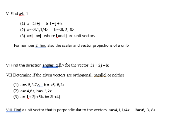 Solved V Find Ab If 1 A 2i J B L J K 2 A B 3 Chegg Com