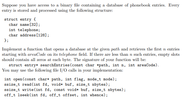 Solved Suppose You Have Access To A Binary File Containing A | Chegg.com