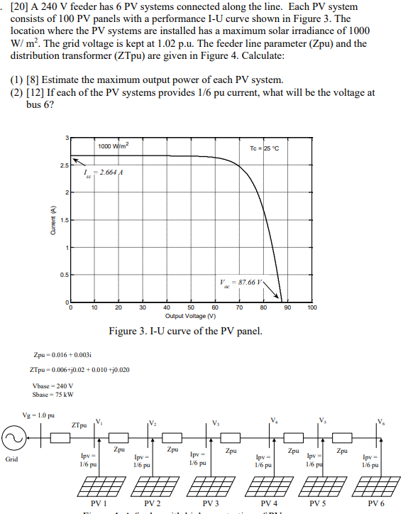 Solved [20] A 240 V feeder has 6 PV systems connected along | Chegg.com