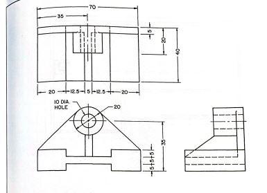 isometric drawing with orthographic view