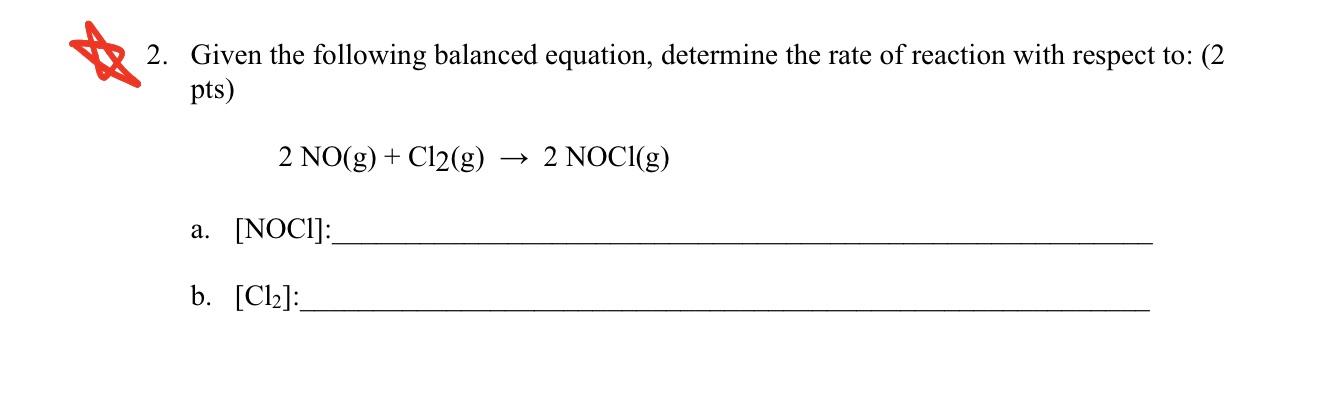 Solved 2 Given The Following Balanced Equation Determine