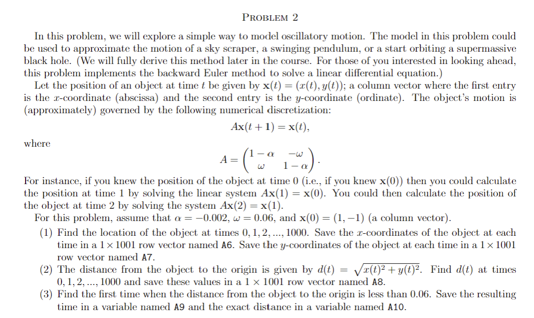 Solved PLEASE SOLVE WITH MATLAB. Some tips I've gotten while | Chegg.com