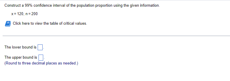 Solved Construct a 99% confidence interval of the population | Chegg.com