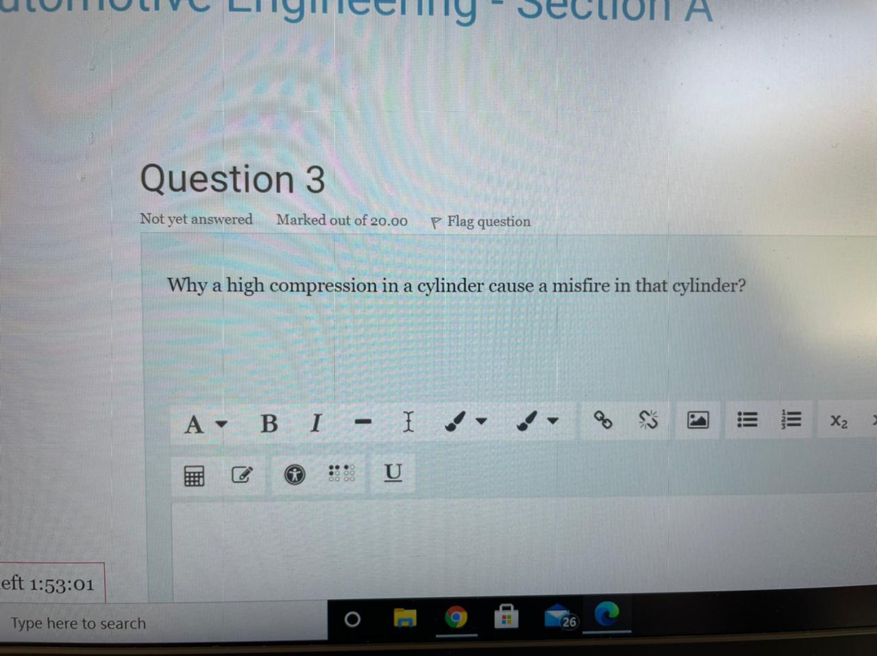 Solved Question 3 Not Yet Answered Marked Out Of 20.00 P | Chegg.com