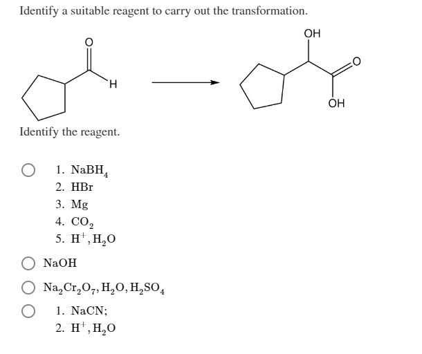 Identify A Suitable Reagent To Carry Out The Chegg 